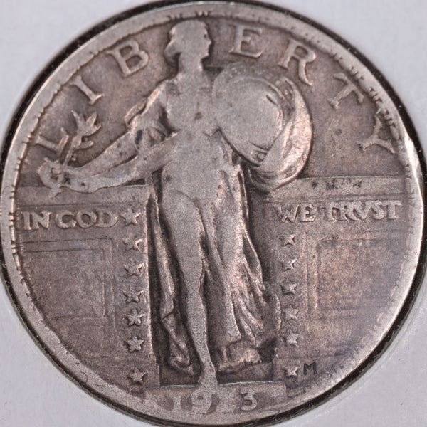 1923 Standing Liberty Quarter, Fine+ Circulated Coin, Store #QR0069