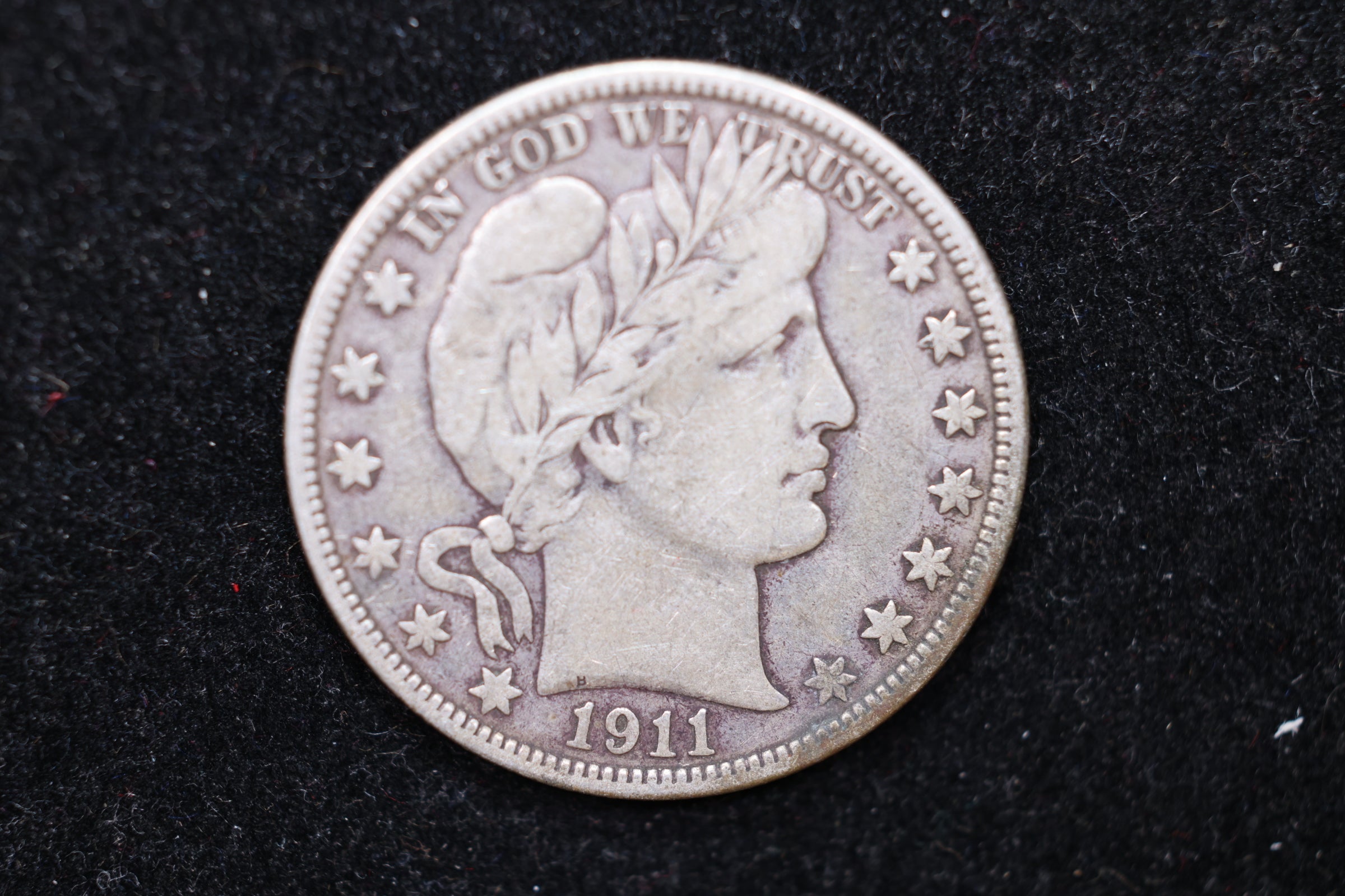 1911-D Barber Half Dollar., Circulated Coin. Large Affordable Sale #HR407
