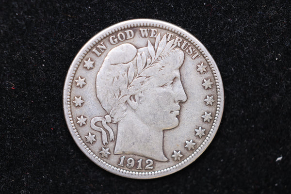 1912 Barber Half Dollar., Circulated Coin. Large Affordable Sale #02149