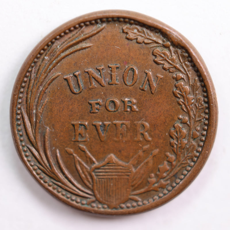 1861-64 Civil War Patriotic Token, Extra Fine Circulated Coin, Store