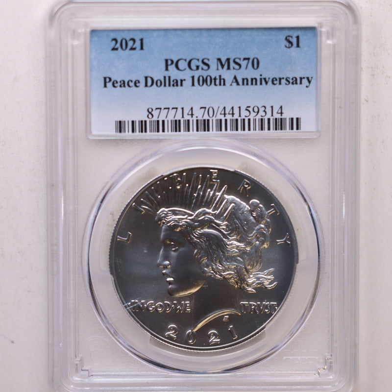 2021 Morgan and Peace 6 Coin Commemorative Set, PCGS MS 70, Store