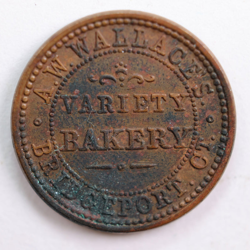 1861-64 Civil War Store Card, A.W. Wallace's, Extra Fine Circulated Coin, Store