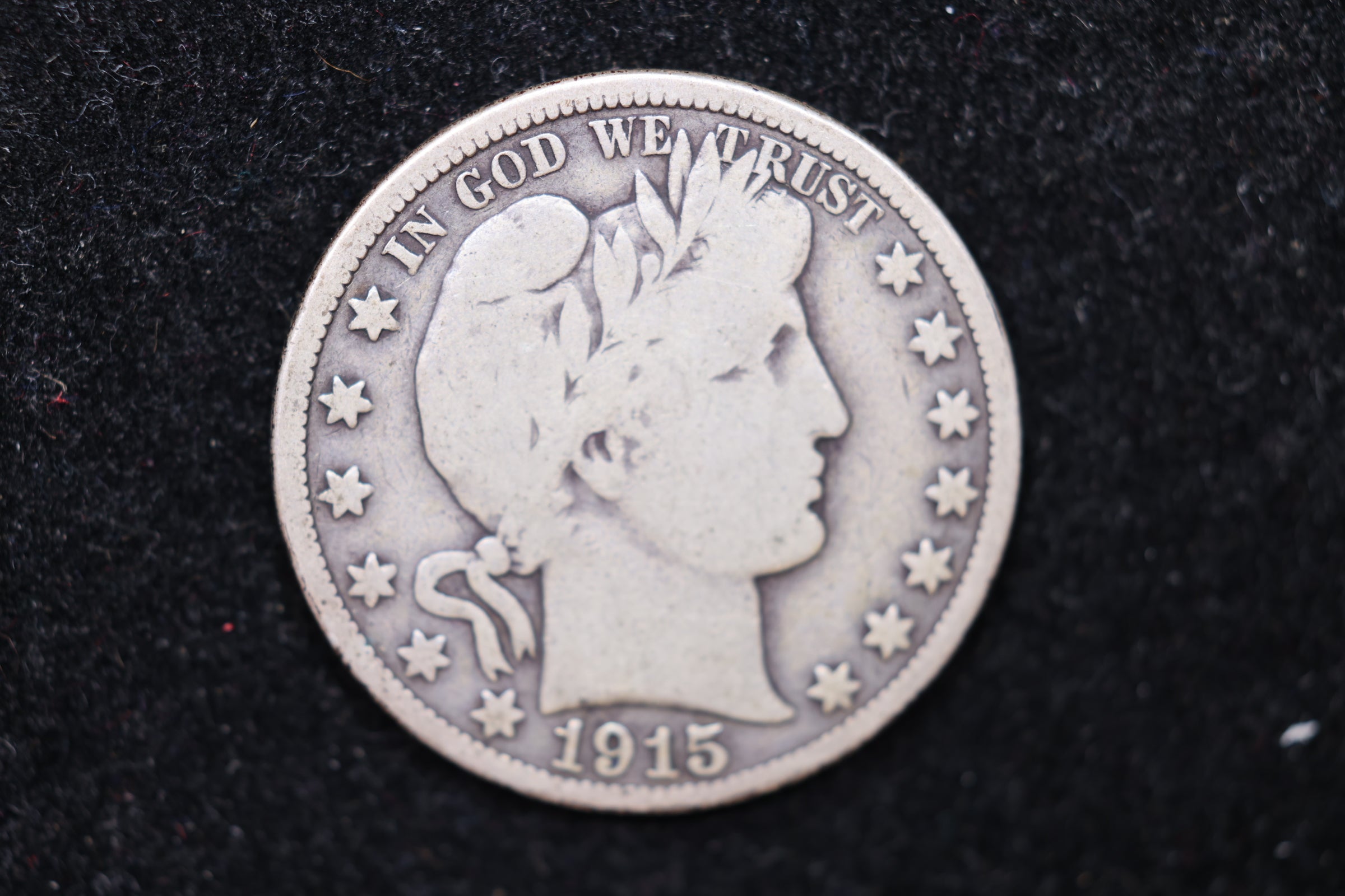 1915 Barber Half Dollar., Circulated Coin. Large Affordable Sale #HR430