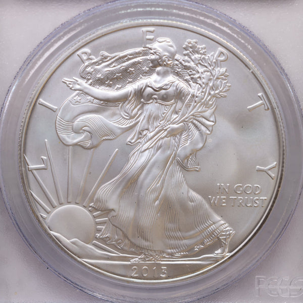 2013 (S) American Silver Eagle, Struck at San Francisco, PCGS MS70, Store #AE0244.