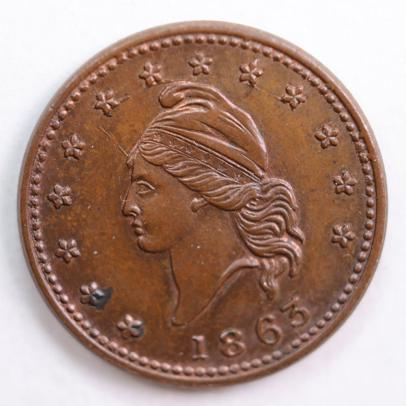 1861-64 Civil War Store Card, E.W. Atwood, About Uncirculated Coin, Store