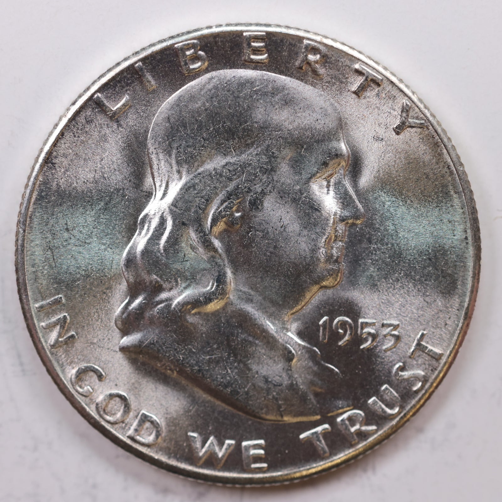 1953-S Franklin Half Dollar, Mint State Uncirculated Coin, Store #HR1185