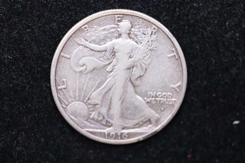 1916-D Walking Liberty Half Dollar., Circulated Coin. Large Affordable Sale