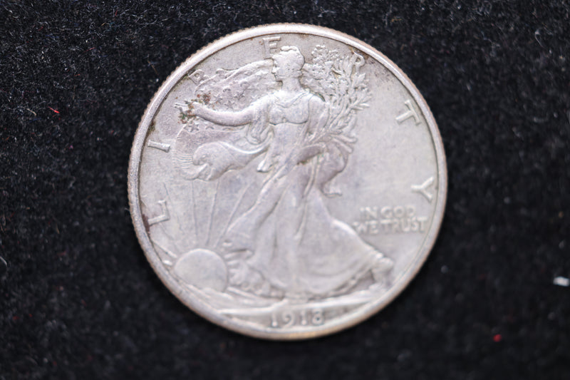1918-S Walking Liberty Half Dollar., Circulated Coin. Large Affordable Sale