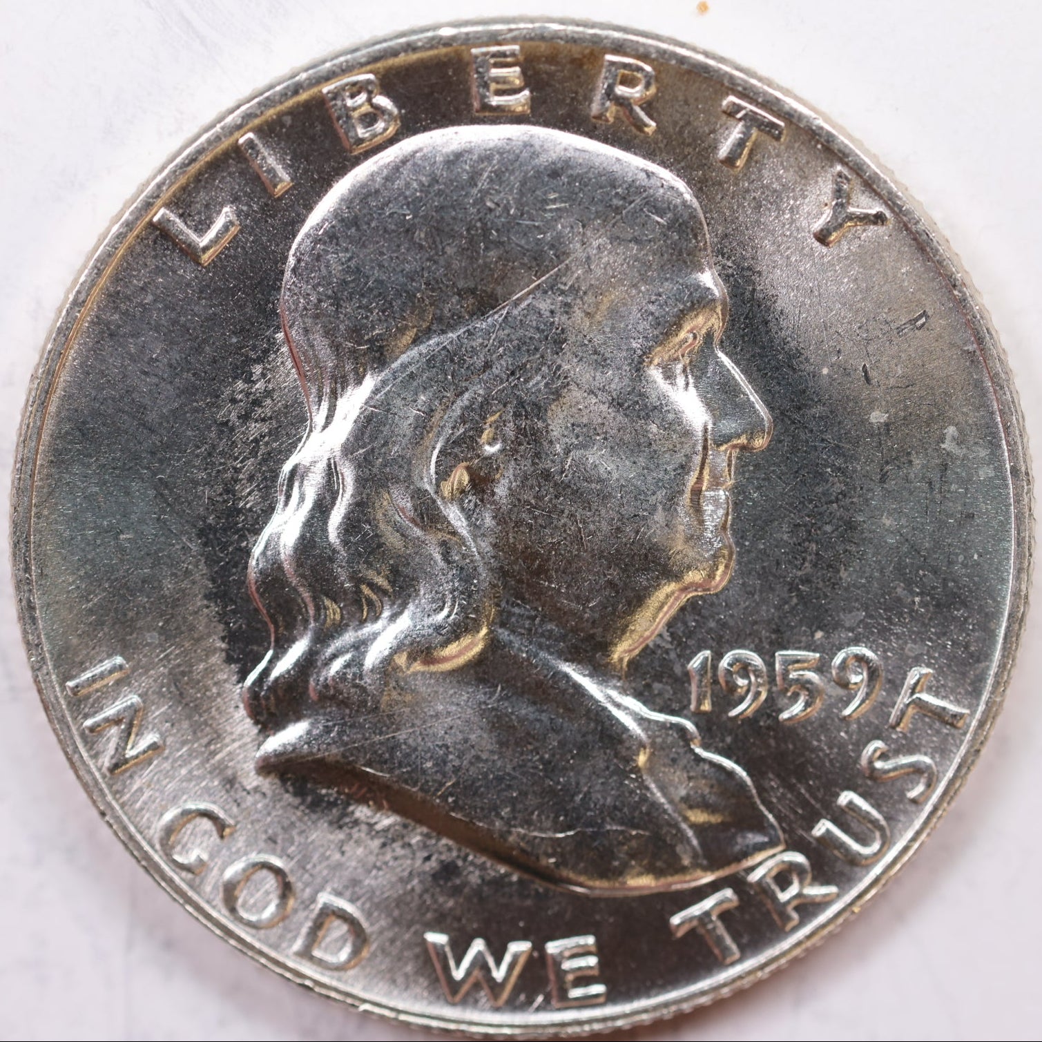 1959-D Franklin Half Dollar, Mint State Uncirculated Coin, Store #HR1190