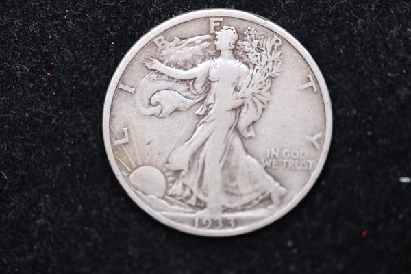 1933-S Walking Liberty Half Dollar., Circulated Coin. Large Affordable Sale #02159