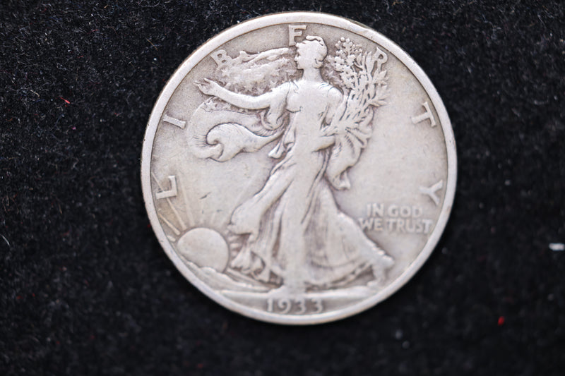 1933-S Walking Liberty Half Dollar., Circulated Coin. Large Affordable Sale