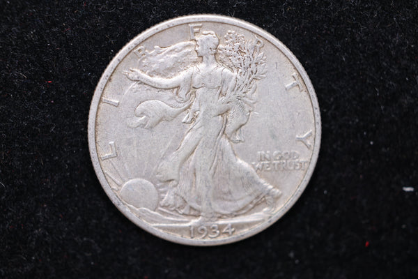 1934-S Walking Liberty Half Dollar., Circulated Coin. Large Affordable Sale #02160