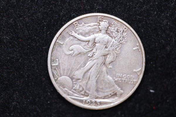 1935 -S Walking Liberty Half Dollar., Circulated Coin. Large Affordable Sale #02161