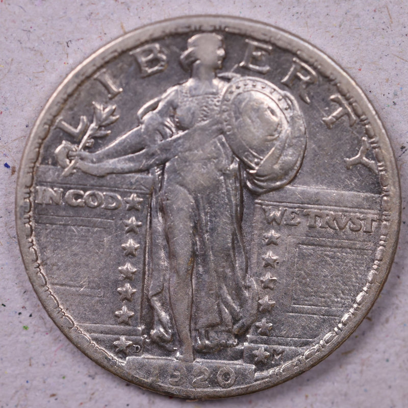 1920-D Standing Liberty Silver Quarter., About Uncirculated Details Coin., Store