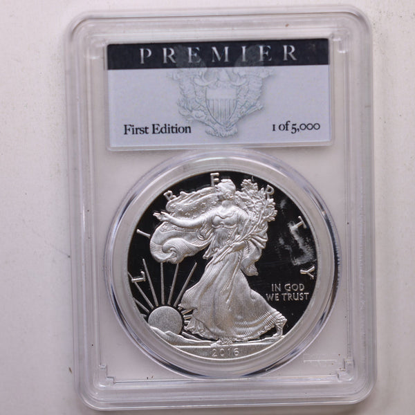 2016-W American Silver Eagle, 'Premier' Label, PCGS PF70, Store #AE0248.