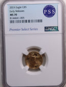 2024 $5 American Eagle, 1/10th OZT Gold Coin, NGC P.S.S. MS-70 Store