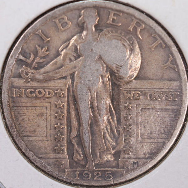 1925 Standing Liberty Quarter, Very Good Circulated Coin, Store #QR0089