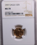 1997 $5 American Eagle, 1/10th OZT Gold Coin, NGC MS-70 Store