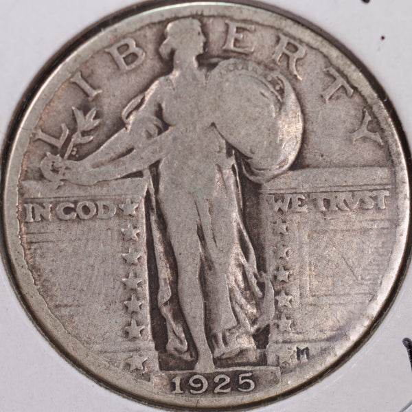 1925 Standing Liberty Quarter, Very Good Circulated Coin, Store #QR0094