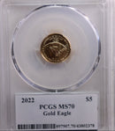 2022 $5 American Eagle, 1/10th OZT Gold Coin, PCGS Premier MS-70 Store