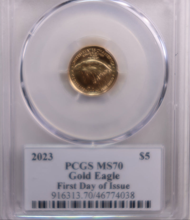 2022 $5 American Eagle, 1/10th OZT Gold Coin, PCGS Signed MS-70 Store
