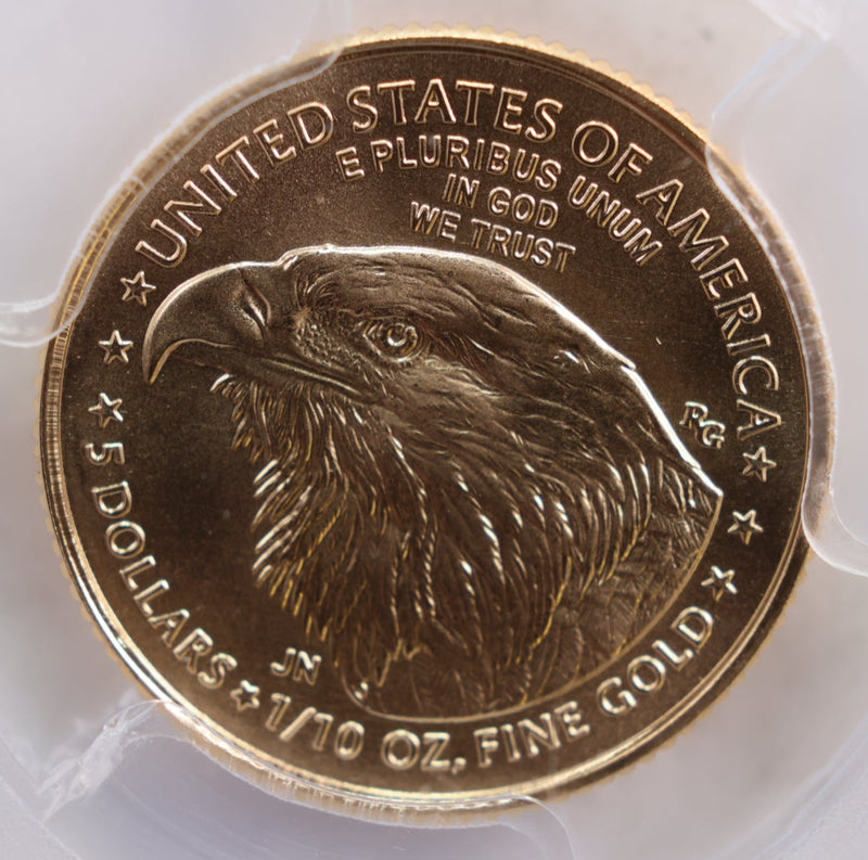 2022 $5 American Eagle, 1/10th OZT Gold Coin, PCGS Signed MS-70 Store