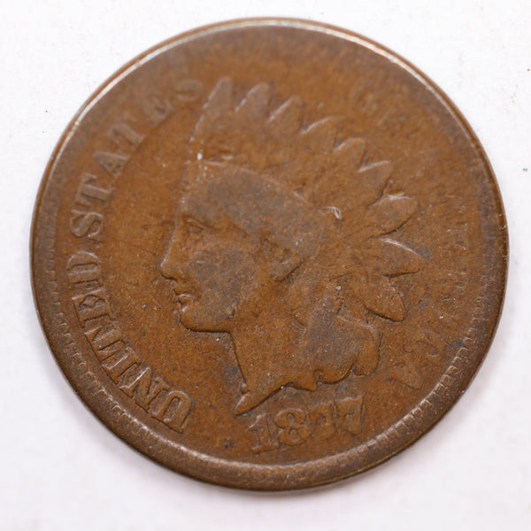 1877 Indian Head Cents, 'Key Date' Circulated Collectible Coin, Store Sale #CT0625.