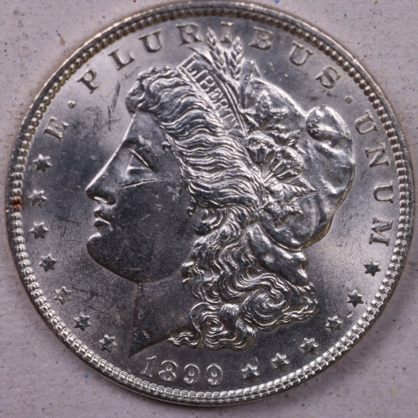 1899 Morgan Silver Dollar., Mint State, Uncirculated Coin., Store #1208