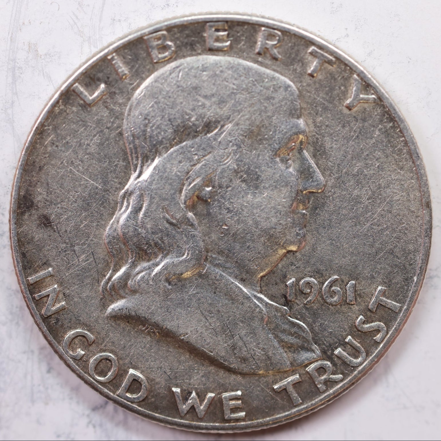 1961-D Franklin Half Dollar, Very Good Circulated Coin, Store #HR1212