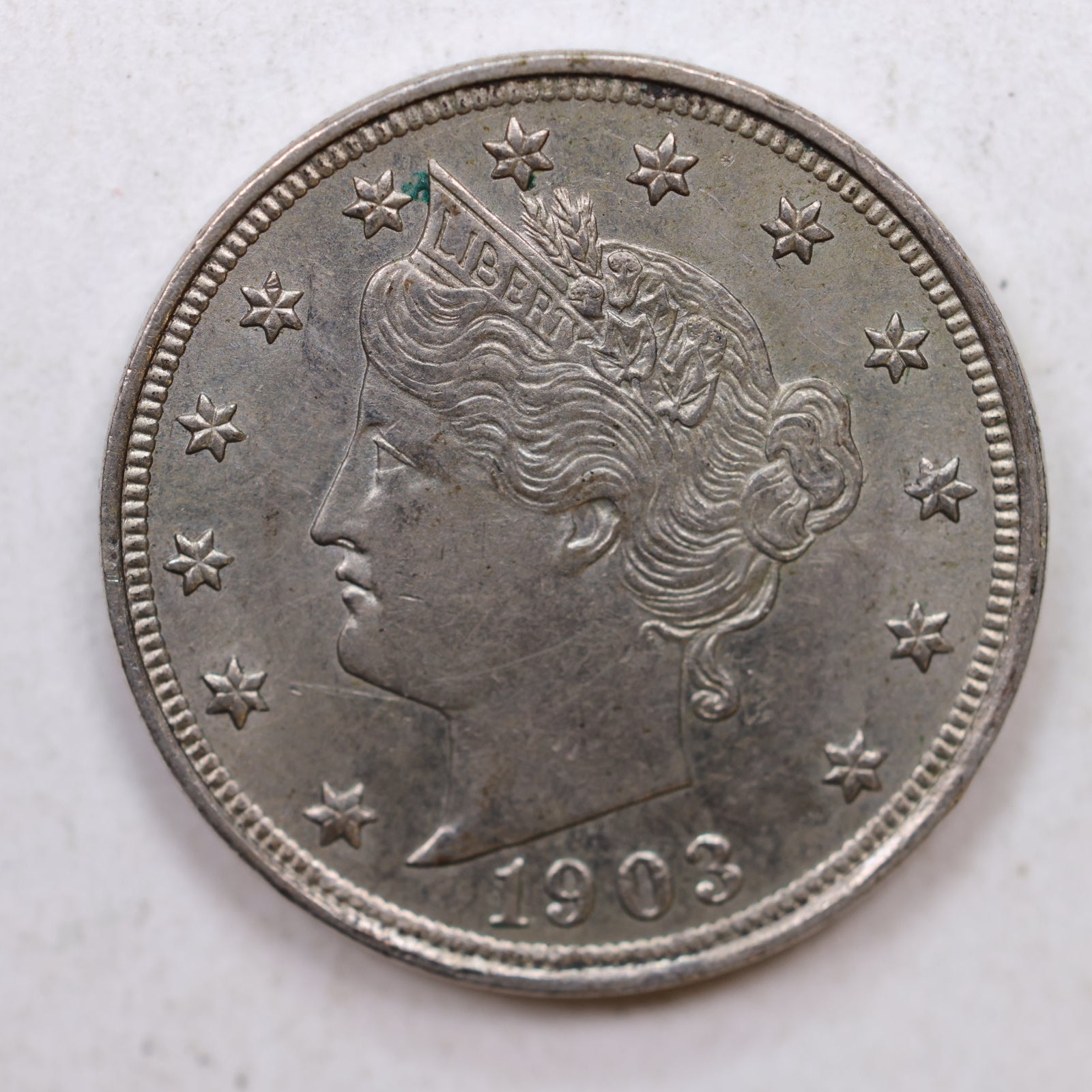 1903 Liberty (V) Nickel, Nice Slider, About Uncirculated, Store #NL647