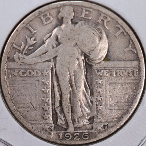 1926-S Standing Liberty Quarter, Fine+ Circulated Coin, Store #QR0105