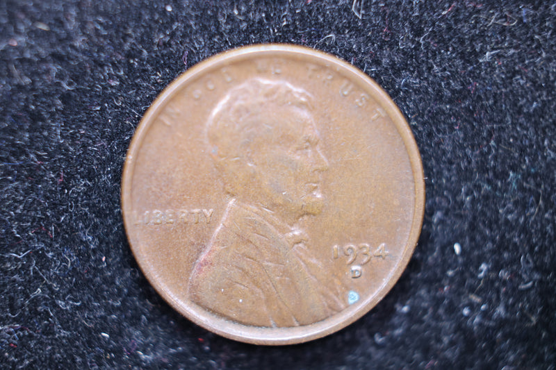 1934-D Lincoln Wheat Cents, Affordable Uncirculated Coin, SALE