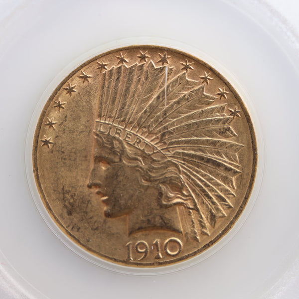 1910-D $10 Gold Indian, In a GLOBAL Certification Holder., Store Sale #G0018.
