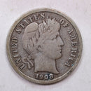 1908-S Barber Silver Dime, Nice Circulated Coin, Store Sale