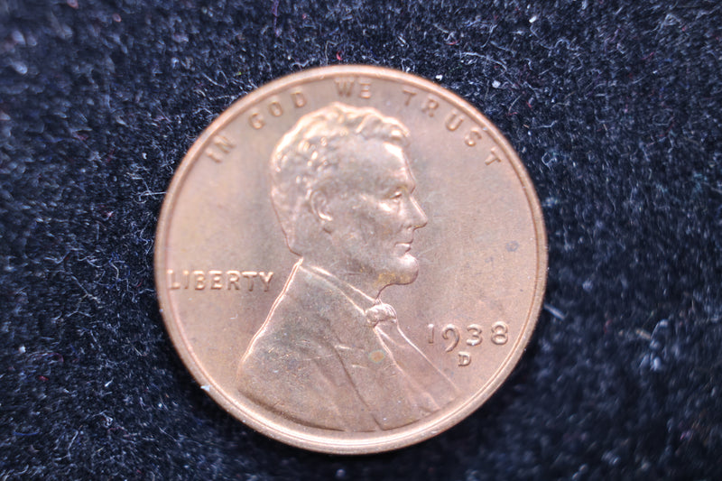 1938-D Lincoln Wheat Cents, Affordable Uncirculated Coin, SALE