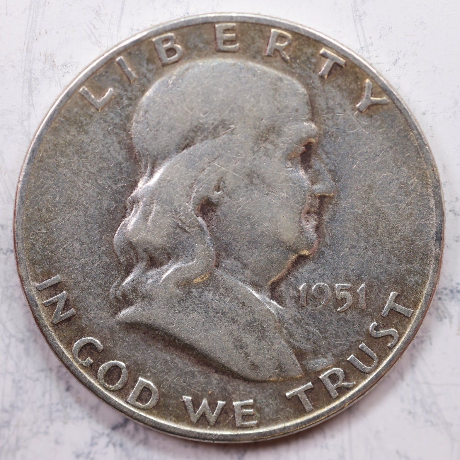 1951-S Franklin Half Dollar, Very Good Circulated Coin, Store #HR1224