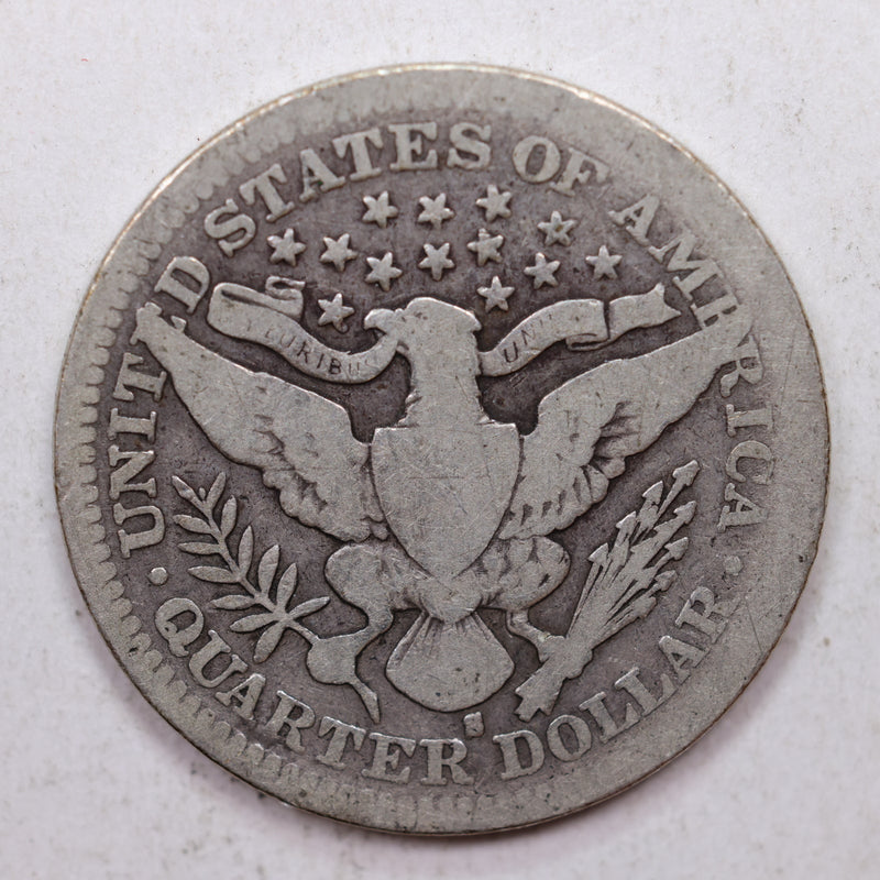 1902-S Barber (Liberty Head) Silver Quarter, Circulated Coin, Store