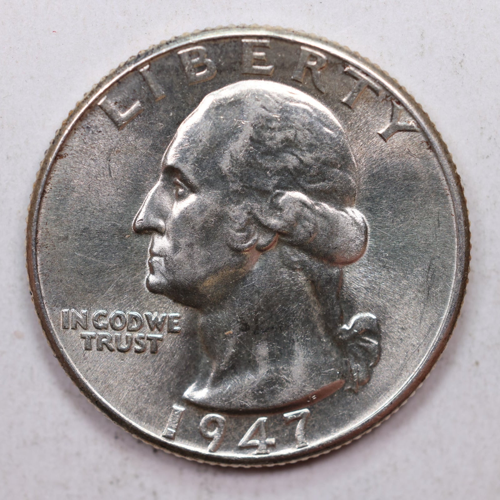 1947 Washington Quarter, Mint State Uncirculated Coin, Store #QR984