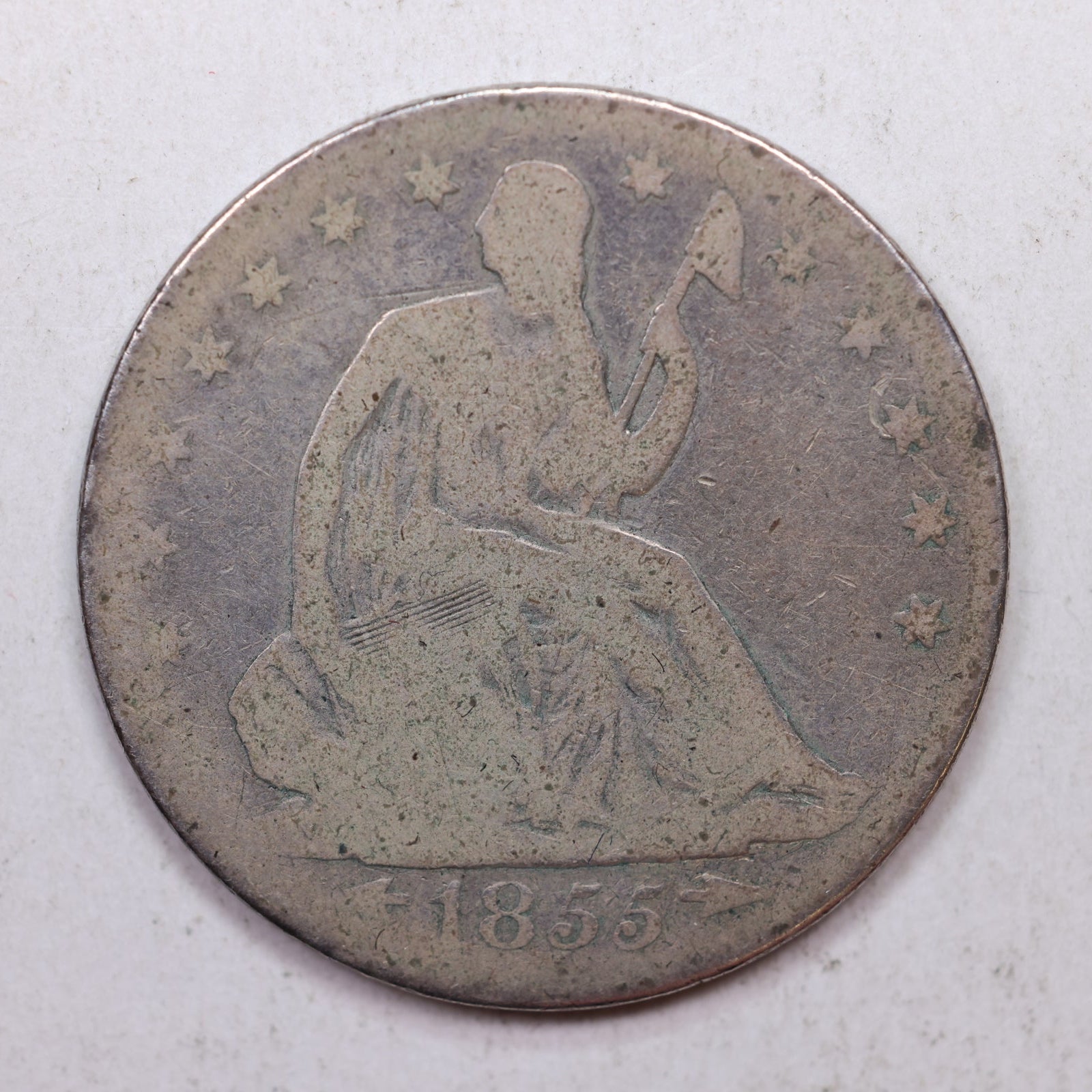 1855-S Seated Liberty Half Dollar, Nice Circulated Coin, Store Sale #HR0755.