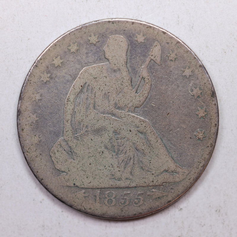 1855-S Seated Liberty Half Dollar, Nice Circulated Coin, Store Sale