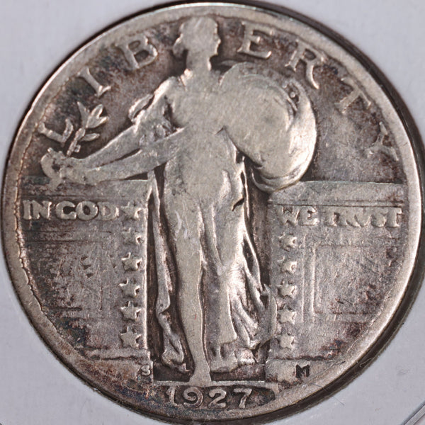 1927-S Standing Liberty Quarter, Very Good Circulated Coin, Store #QR0123