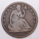 1861-O Seated Liberty Half Dollar, Affordable Circulated Coin, Store Sale