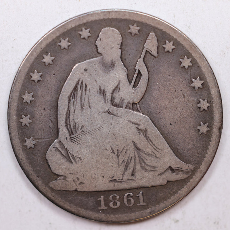 1861-O Seated Liberty Half Dollar, Affordable Circulated Coin, Store Sale