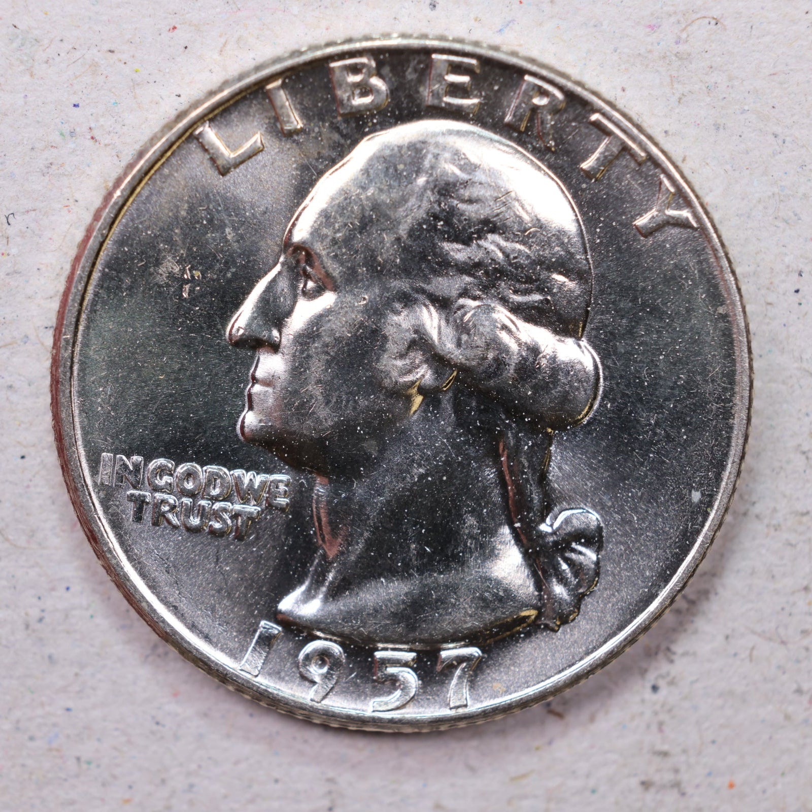 1957-D Washington Silver Quarter, Mint State Uncirculated Coin, Store #1159