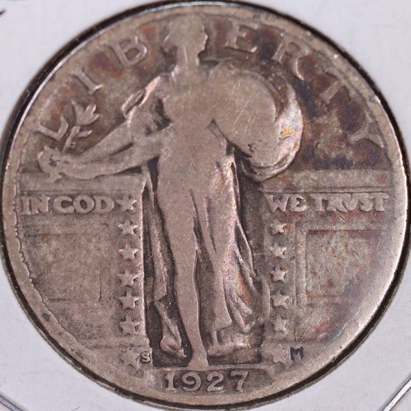 1927-S Standing Liberty Quarter, Very Good+ Circulated Coin, Store #QR0125