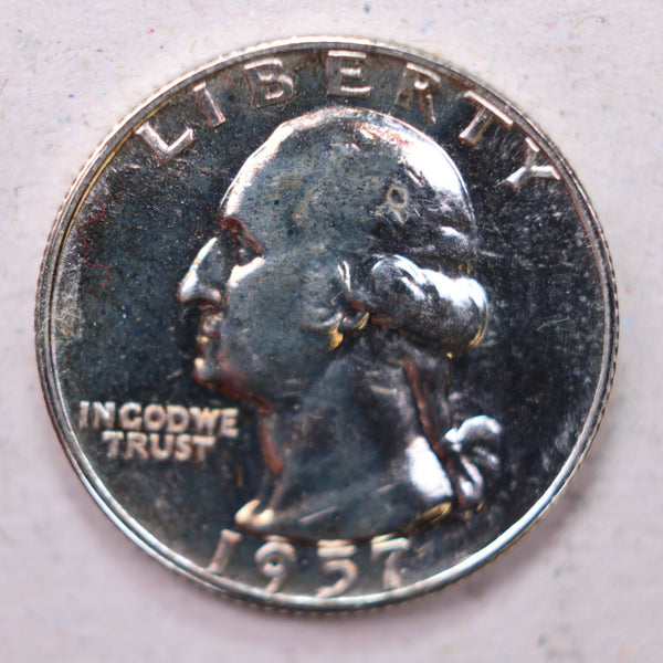 1957 Washington Silver Quarter., Proof Strike Coin. Store #1160