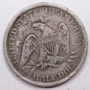 1866 Seated Liberty Half Dollar, 'Harder Date' Circulated Coin, Store Sale