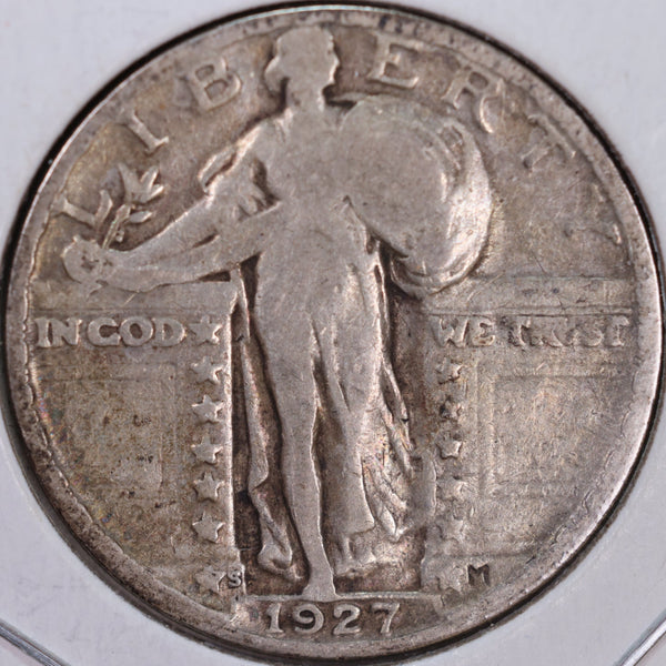 1927-S Standing Liberty Quarter, Very Good Circulated Coin, Store #QR0127