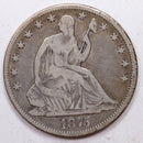 1875-CC Seated Liberty Half Dollar, 'Harder Date' Circulated Coin, Store Sale