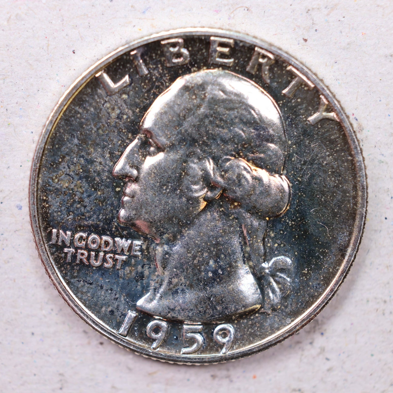 1959 Washington Silver Quarter., Gem Proof Strike Coin., Store #1162
